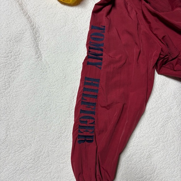 Vintage Tommy Hilfiger Colorblock Windbreaker Jacket Red Yellow Hood Men’s M - Picture 4 of 12